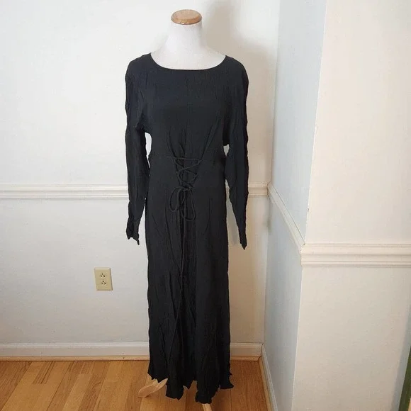 Liz Claiborne | Dresses | Vintage Liz Claiborne Dress Size Maxi Black Whimsigoth Grunge Womens Laceup | Poshmark Liz Claiborne | Dresses | Vintage Liz Claiborne Dress Size Maxi Black Whimsigoth Grunge Womens Laceup | Poshmark